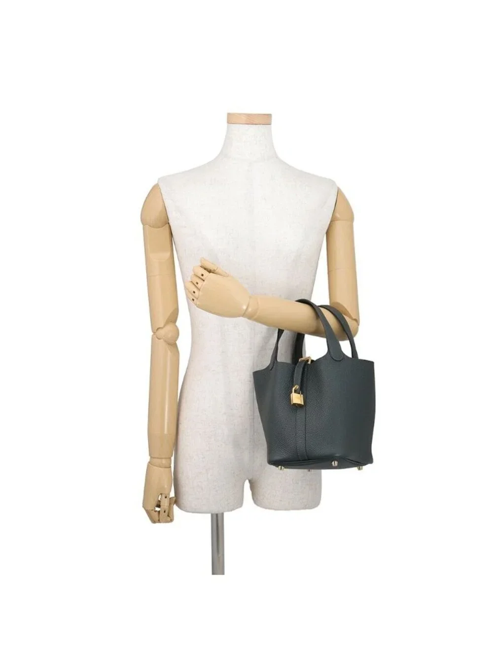 Hermes Handbag Picotin Lock PM Vert Mangrove Gold Taurillon Clemence Tote Bag